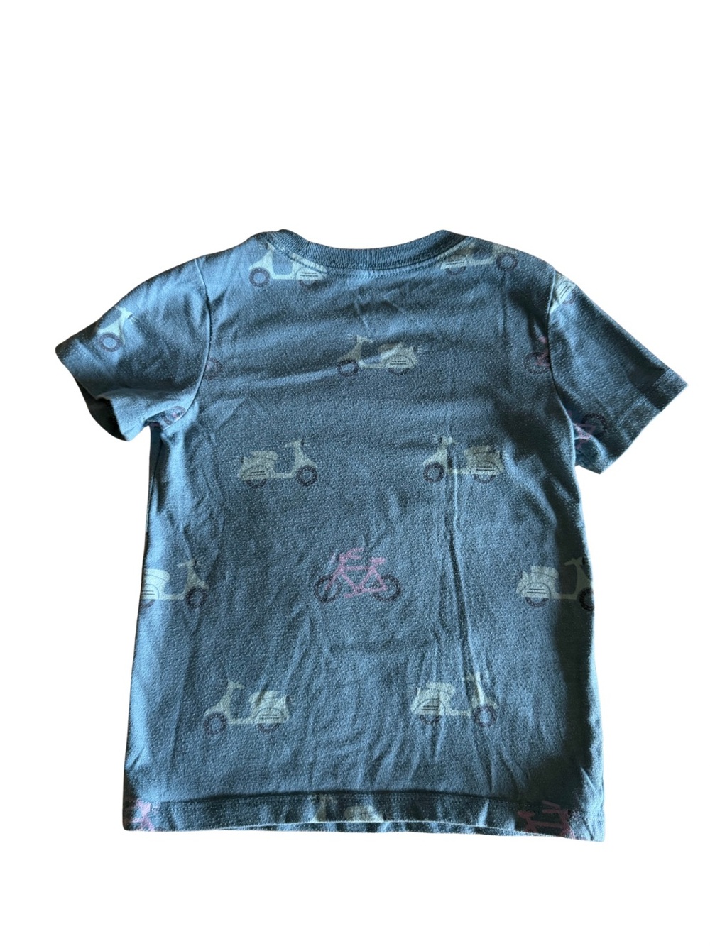 Cat & Jack - Scooter & Bicycle AOP Short Sleeve Tee Slate Blue 3T - Picture 3 of 3